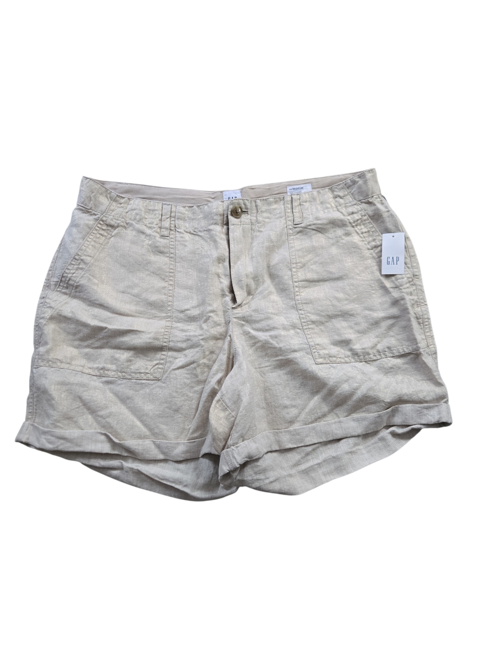 GAP Women's Girlfriend Chino Shorts Gold Mettalic Size 14
